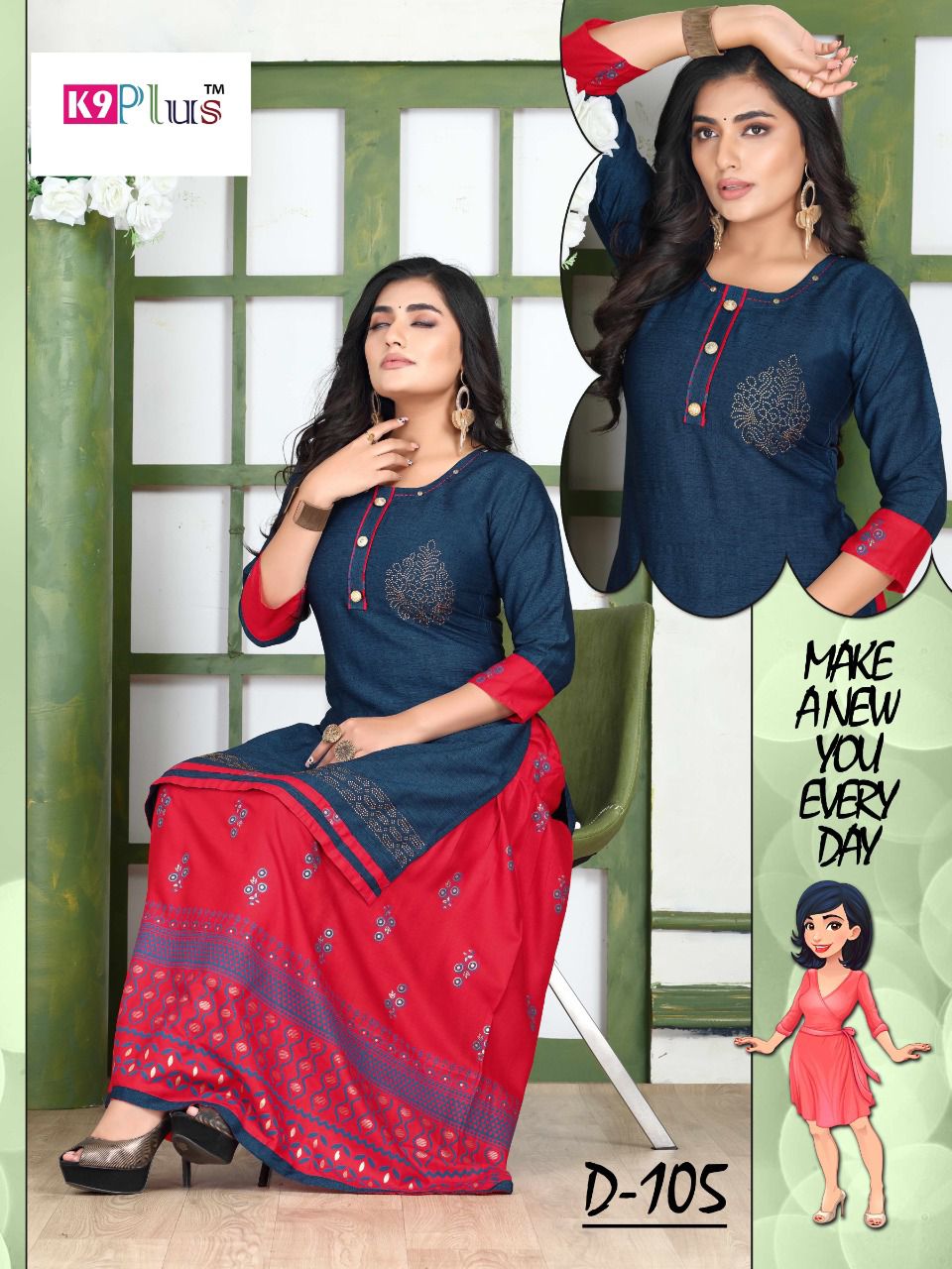 K9Plus Good Morning Fancy Ethnic Wear Rayon Kurti With Skirt Collection